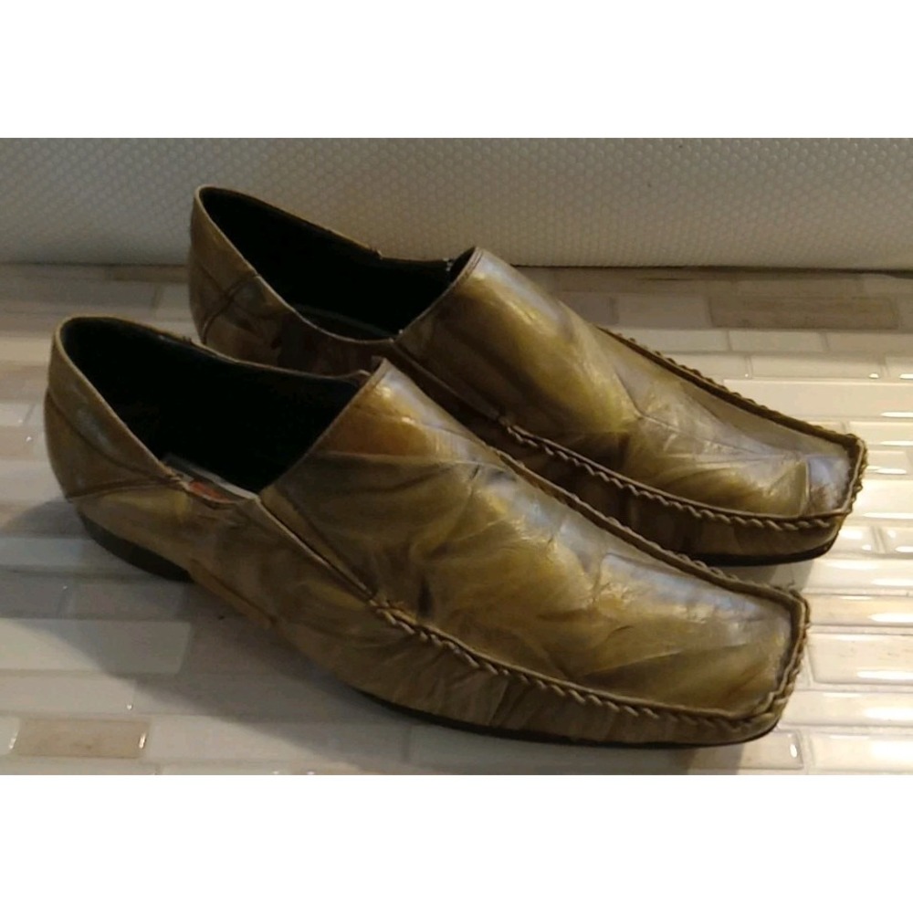 fiesso by aurelio garcia Men Mettalic Gold Pattern ‎ Dress Shoes Size 9 (42)